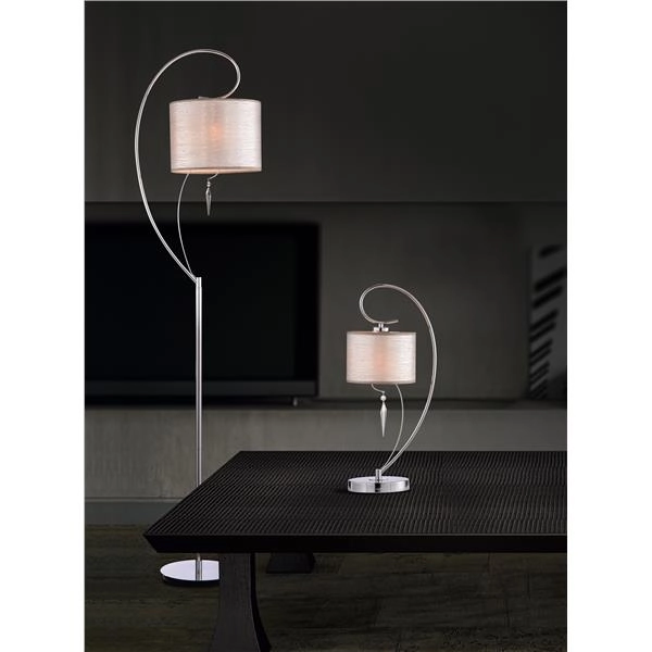 PODŁOGOWA LAMPA Z WISZĄCYM KRYSZTAŁEM